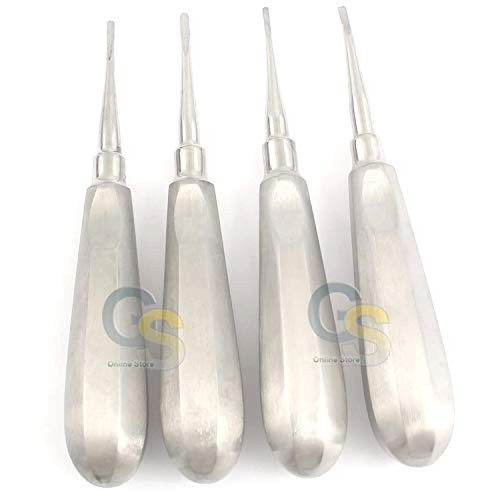 G.S GERMAN GRADE 4 PCS STR plusCVD 1.5MM  and  2MM DENTAL EXTRACTING ELEVATOR BEST QUALITY
