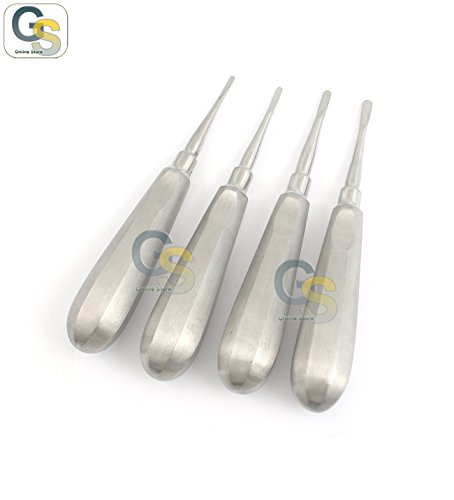 G.S GERMAN GRADE 4 PCS STRAIGHT 1.5MM TO 4MM DENTAL EXTRACTING EXTRACTION ELEVATOR BEST QUALITY