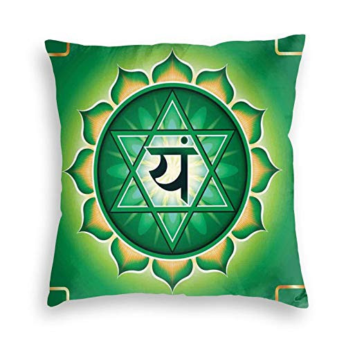 ETHAICO Throw Pillow Cover Case,Anahata Symbol Stands for Love Healing Linked to CompassionPolyester Cushion Covers for Sofa/Kitchen/Car/Boy Girls Bedroom Livingroom 18 x 18 inch Pillow case
