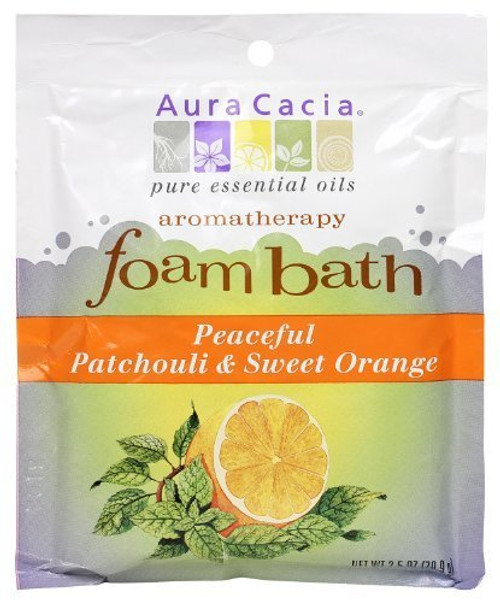 Aura Cacia Aromatherapy Foam Bath, Peaceful Patchouli and Sweet Orange, 2.5 ounce packet -Pack of 3- by Aura Cacia
