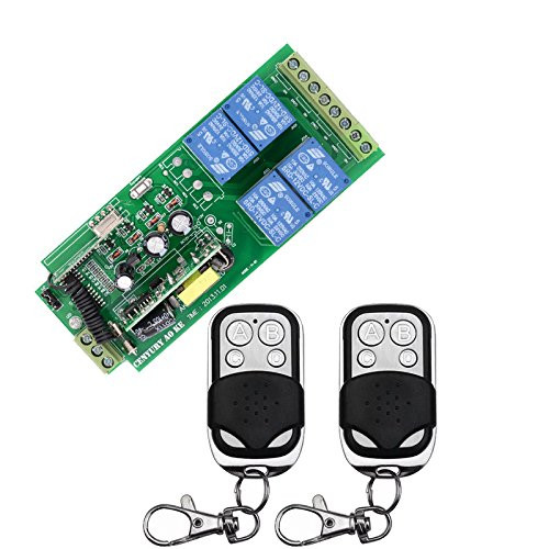 Metal Remote Control Wide Voltage AC 85V ~ 250V 110V 220V 250V 4 Channel RF Wireless Remote Control Relay Switch Receiver For LED Lamp Garage Doors Radio Remote Control Radio Remote Control