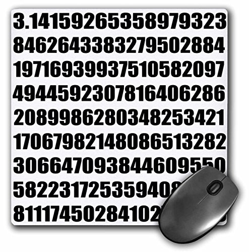3D Rose"Pi Math Number Mathematical Black and White Mathematic Numeric Figures" Matte Finish Mouse Pad - 8 x 8" - mp-164992-1