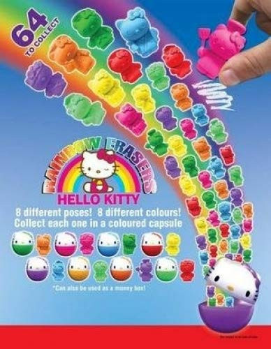 Hello Kitty Coin Capsule Set of 8 with Eraser Kitty Figure Surprise Inside
