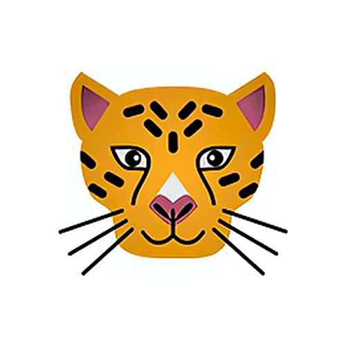 6 Sheets Temporary Tattoos of Tiger Animal Head in Orange Gradient Color Temporary tattoo Neck Arm Chest for Women Men Adults 3.7 X 3.7 Inch Leopard Tattoo