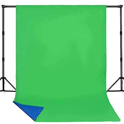 WENMER 6 x 9ft Reversible Green Blue Screen Photo Backdrop Background 2-in-1 Chromakey Blue/Green Screen Backdrop for Photography Polyester-Fabric Background for Photo Video Gaming Streaming