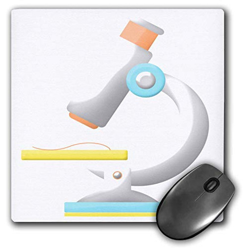 3dRose Anne Marie Baugh - Cute Illustrations - Orange, Yellow, White, and Aqua Microscope Illustration - Mousepad -mp-324563-1- 3dRose Anne Marie Baugh - Cute Illustrations - Orange, Yellow, White, and Aqua Microscope Illustration - Mousepad -mp-324563-1-