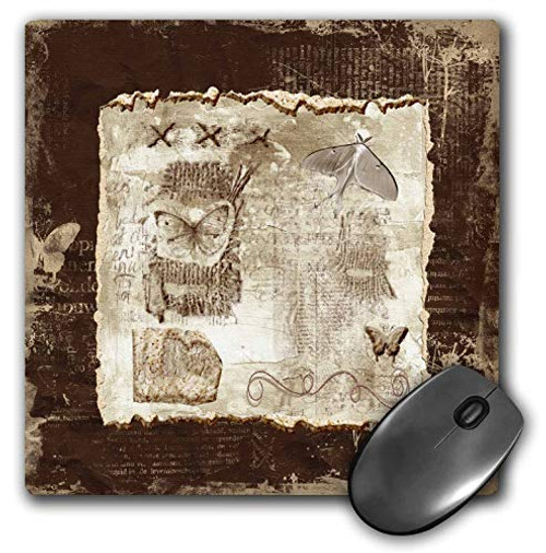 3dRose Image of Luna Moth, Butterflies, Burlap, String, Torn Paper, Brown - Mouse Pads -mp-333545-1- 3dRose Image of Luna Moth, Butterflies, Burlap, String, Torn Paper, Brown - Mouse Pads -mp-333545-1-