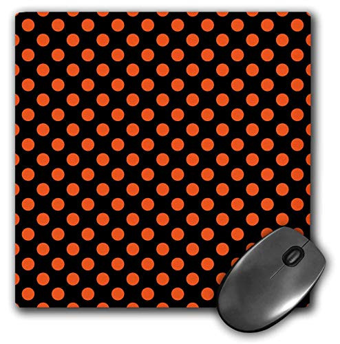 3dRose Anne Marie Baugh - Patterns - Cute Black and Orange Dots Pattern - Mouse Pads -mp-338067-1-