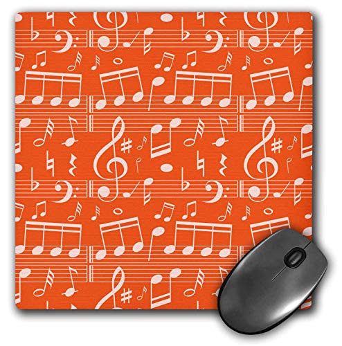 3dRose Orange and Off White Musical Notes Pattern - Mouse Pads -mp-342220-1-