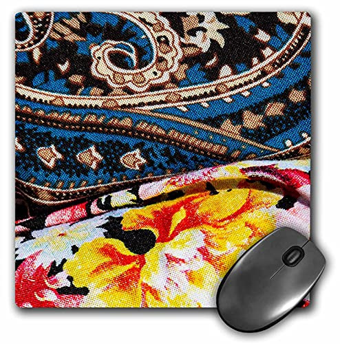 3dRose Image of Decorative Textile Cloth of Yellow, Orange, Blue Colors - Mouse Pads -mp-347449-1-