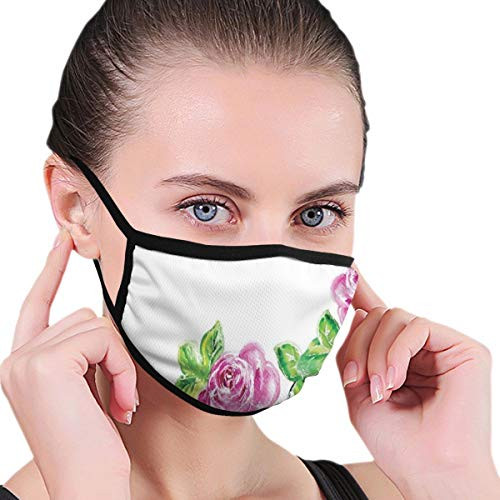 Comfortable Windproof mask,Picturesque Glamour Dramatic Rose Figures with Cracked Effect Natural Art,Printed Facial Decorations for Adult