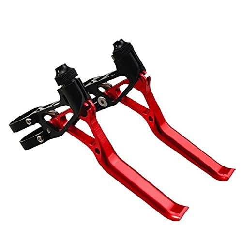 Bicycle Brake Levers 1 Pair Aluminum Alloy Mountain Bike Brake Handles for Most Bicycle, Road Bike, MTB, BMX, Cycling Red