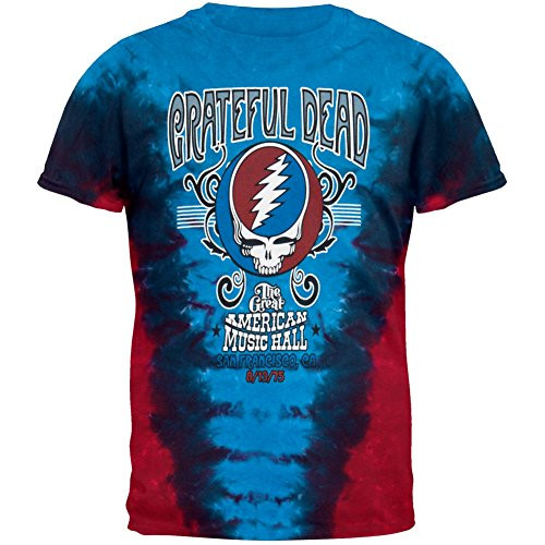Grateful Dead - American Music Hall Tie Dye T-Shirt - Medium Blue