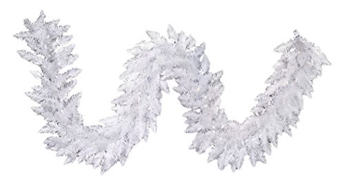 Vickerman Sparkle Artificial Garland with 100 Multi-Colored LED Lights, 9' x 14", White