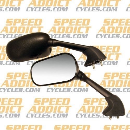 EMGO OEM Replacement Mirror for Yamaha YZF R1 02-03 Left Side Black -20-80532-