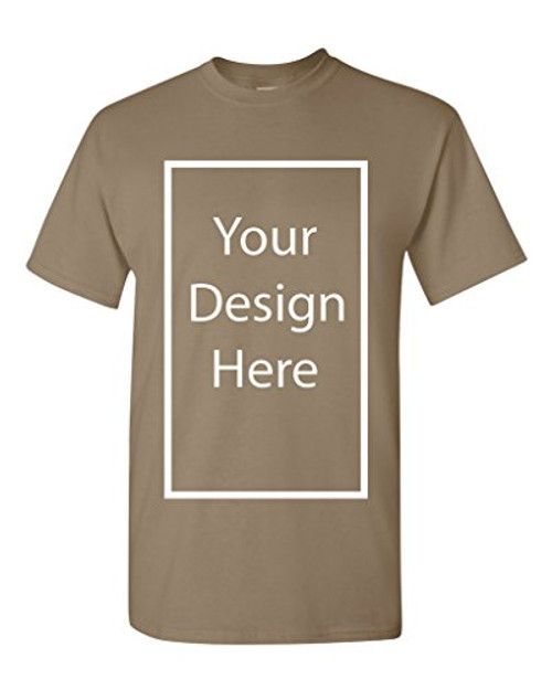 Add Your Own and Text Design Custom Personalized Adult T-Shirt Tee -XX Large, Brown Savana-