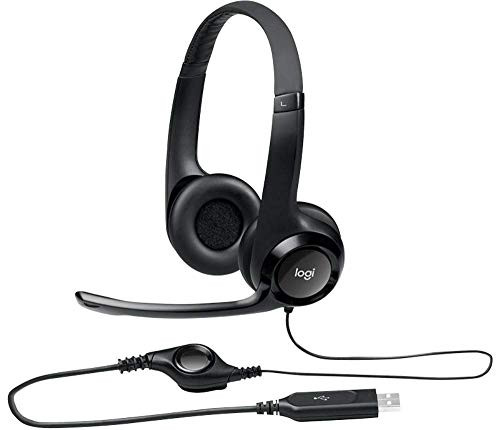 Logitech ClearChat Comfort USB Headset H390 with Mic - Black -Renewed-