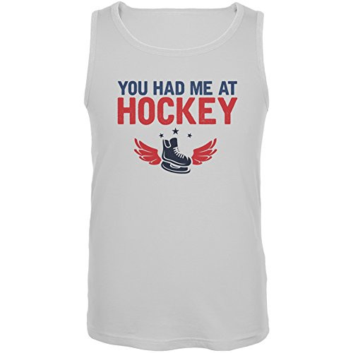 Old Glory You Had Me at Hockey White Adult Tank Top - 5X-Large