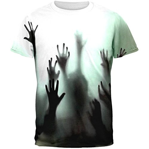 Old Glory Halloween Zombie Hands All Over Adult T-Shirt - X-Large White