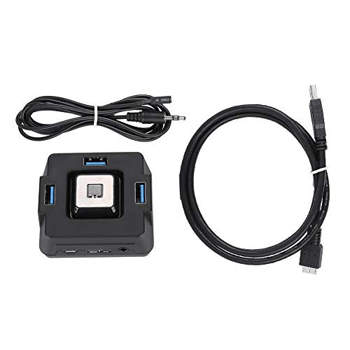 Desktop PC Switch, Desktop Computer Case Power Supply Reset HDD Button Switch with Audio/Microphone  and  USB 3.0 Port, Plug and Play, for Desktop Computer Case-Black-