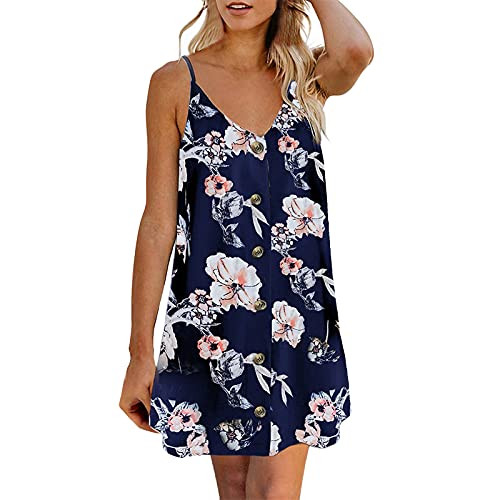 Boho Dress for Women, Women's Casual Summer Halter Neck Sleeveless Boho Beach Mini Dress Sundress