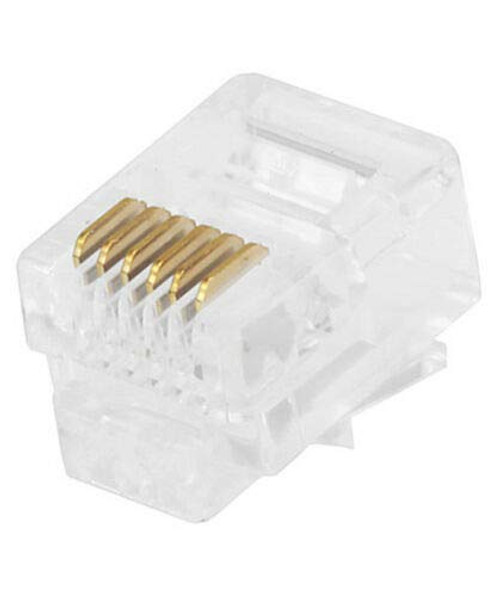 yan 50 Pack RJ12 Modular Plugs 6P6C 50 Pcs Crimp On Flat Stranded Wire Plug RJ-12