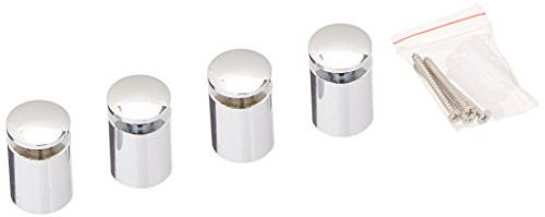 Displays2go Through Grip Sign Standoffs, Set of 4, Round, Chrome, Brass, 1" x 1.1" (SO2530C)
