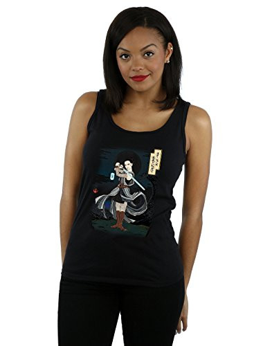 Star Wars Women's The Last Jedi Japanese Rey Tank Top Medium Black