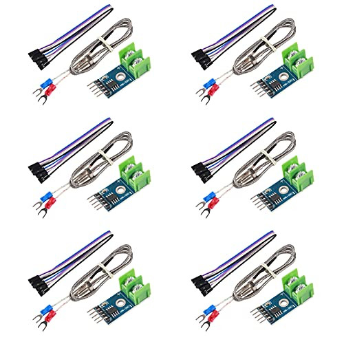 ACEIRMC 6pcs DC 3-5V MAX6675 Module  plus K Type Thermocouple Temperature Sensor Thermocouple Sensor Set M6 Screw Compatible with Raspberry Pi Arduino