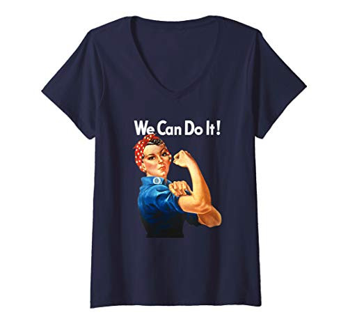 Womens Ripple Junction Rosie the Riveter Painting V-Neck T-Shirt