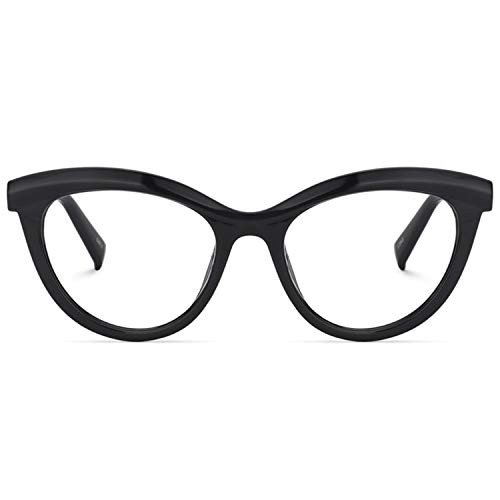 Zeelool Women's Oversized Browline Cat Eye Glasses Frame with Clear Lens Sean FP0124-03 Black