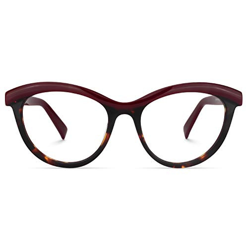 Zeelool Women's Oversized Browline Cat Eye Glasses Frame with Clear Lens Sean FP0124-04 Red