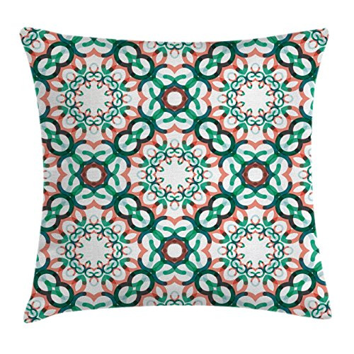 Ambesonne Circle Throw Pillow Cushion Cover, Round Shapes with Short Lines Geometrical Design Pattern Print, Decorative Square Accent Pillow Case, 20" X 20", Forest Green Coral Jade Green Ambesonne Circle Throw Pillow Cushion Cover, Round Shapes with Short Lines Geometrical Design Pattern Print, Decorative Square Accent Pillow Case, 20" X 20", Forest Green Coral Jade Green