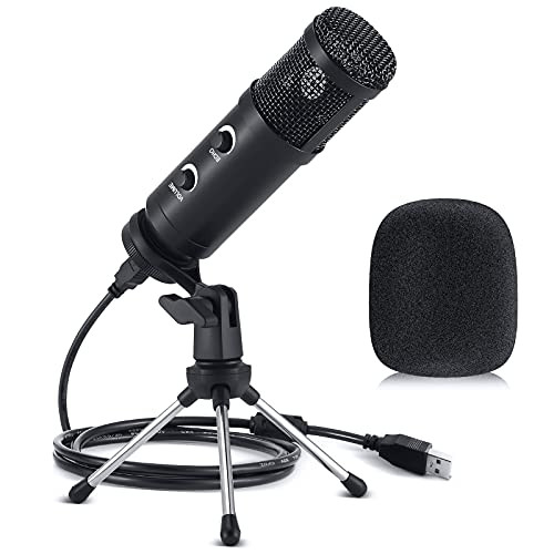 USB Microphone for PC, NANIWAN Cardioid Condenser Recording Microphone with Tripod Stand for Computer Podcasting, Streaming, Voice Overs, YouTube Videos, Compatible with Windows MacOS Laptop Desktop