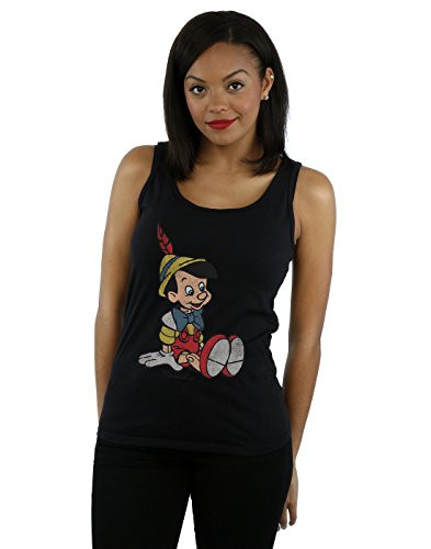 Disney Women's Pinocchio Classic Pinocchio Tank Top Medium Black
