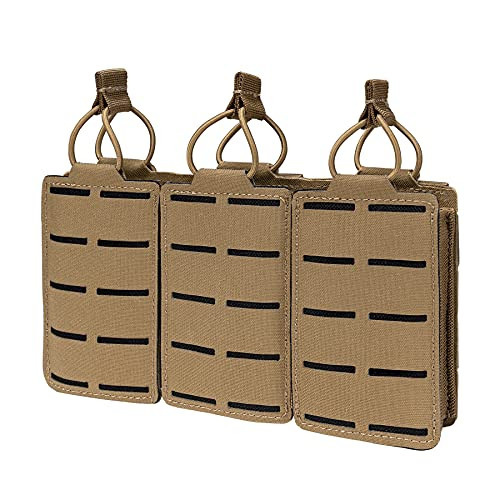IDOGEAR Tactical Mag Pouch Open-Top Triple Molle Magazine Pouch for M4 M14 M16 AK AR-15 556 Rifle Magazines -Coyote Brown- IDOGEAR Tactical Mag Pouch Open-Top Triple Molle Magazine Pouch for M4 M14 M16 AK AR-15 556 Rifle Magazines -Coyote Brown-