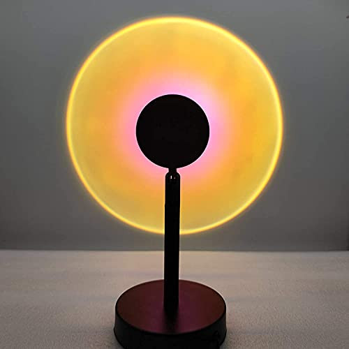 Sunset Projection Lamp, 180 Degree Rotation USB Charging LED Lighting Projector Modern Floor Lamp, Romantic Visual LED Lights for Home Party Living Room Bedroom Wall Decor?Sun?