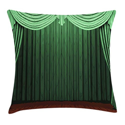Ambesonne Green Throw Pillow Cushion Cover, Art Theme Pattern with Stage Curtain of The Theatre Illustration Print, Decorative Square Accent Pillow Case, 20" X 20", Lime Green Hunter Green Ambesonne Green Throw Pillow Cushion Cover, Art Theme Pattern with Stage Curtain of The Theatre Illustration Print, Decorative Square Accent Pillow Case, 20" X 20", Lime Green Hunter Green