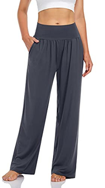 UEU Women's High Waist Cozy Yoga Pants Casual Loose Fit Grey Sweatpants Comfy Lounge Pjs Pajamas Sweat Pants with Pockets-Darkgray,M- UEU Women's High Waist Cozy Yoga Pants Casual Loose Fit Grey Sweatpants Comfy Lounge Pjs Pajamas Sweat Pants with Pockets-Darkgray,M-