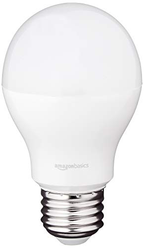 AmazonBasics 40 Watt Equivalent, Soft White, Dimmable, A19 LED Light Bulb, 16-Pack