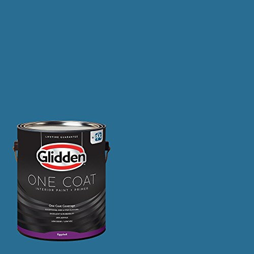Glidden Interior Paint + Primer: Teal/Aqua Interior Paint /Blue Oasis, One Coat, Eggshell, 1 Gallon