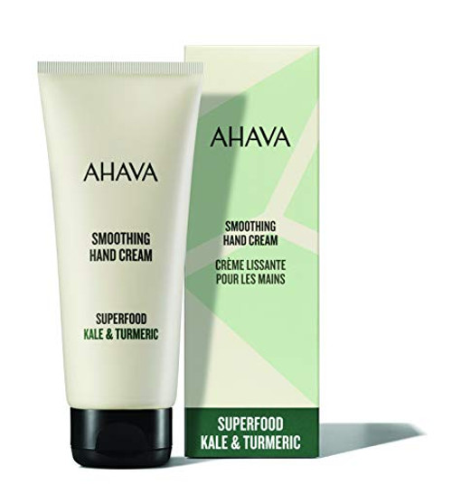 AHAVA Kale Turmeric  and  Dead Sea Minerals Smoothing Anti Aging Hand Cream for dry  and  cracked Skin, Vegan, 3.4 fl. oz. AHAVA Kale Turmeric  and  Dead Sea Minerals Smoothing Anti Aging Hand Cream for dry  and  cracked Skin, Vegan, 3.4 fl. oz.