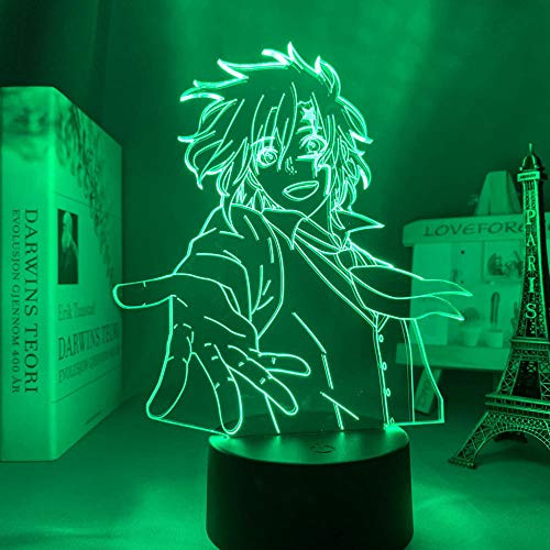 3D Night Light for Girls,Anime Led Light D Gray Man Allen Walker Figure for Room Decor Kids Bithday Gift Manga D Gray Man Lamp Bedroom,Remote