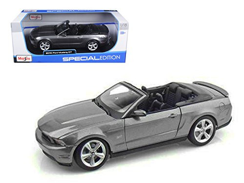 2010 Ford Mustang GT Convertible Gray Special Edition 1/18 Diecast Model Car by Maisto 31158gry