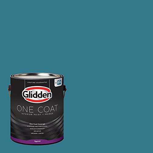 Glidden Interior Paint + Primer: Teal/Aqua Interior Paint /Adventure, One Coat, Eggshell, 1 Gallon