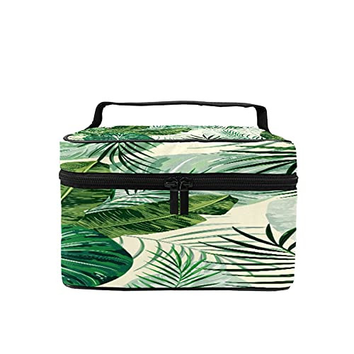 Makeup Cosmetic Bag Green Tropical Leaves Plants Painted Portable Travel Train Case Toiletry Bags Organizer Multifunction Storage Makeup Cosmetic Bag Green Tropical Leaves Plants Painted Portable Travel Train Case Toiletry Bags Organizer Multifunction Storage