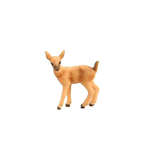 feilai Simulation Elk Toy Deer Figurines Set,White-Tailed Fawn Toy Woodland Animal Model Family Figures Cake Toppers Toys -Color - NO.17-