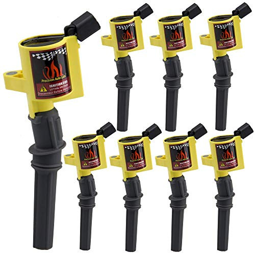 DG508 Ignition Coil 8 Pack High Energy Curved Boot Ignition Coil Pack for Ford Lincoln Mercury 4.6L 5.4L V8 Compatible with DG457 DG472 DG491 C1454 C1417 FD503,Yellow DG508 Ignition Coil 8 Pack High Energy Curved Boot Ignition Coil Pack for Ford Lincoln Mercury 4.6L 5.4L V8 Compatible with DG457 DG472 DG491 C1454 C1417 FD503,Yellow