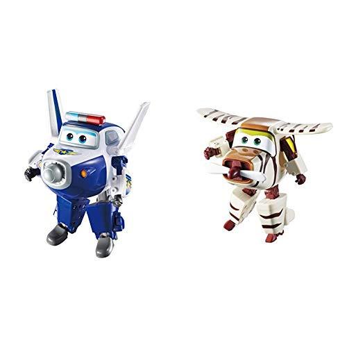 Super Wings - Transforming Paul Toy Figure, Plane, Bot, 5" Scale  and  Wings - Transforming Bello Toy Figure - Plane - Bot - 5 Scale