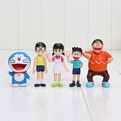 Doraemon figures Nobita Nobi Figure PVC Dolls Shizuka Minamoto Takeshi Goda Dorami Doranikov 5 Pcs